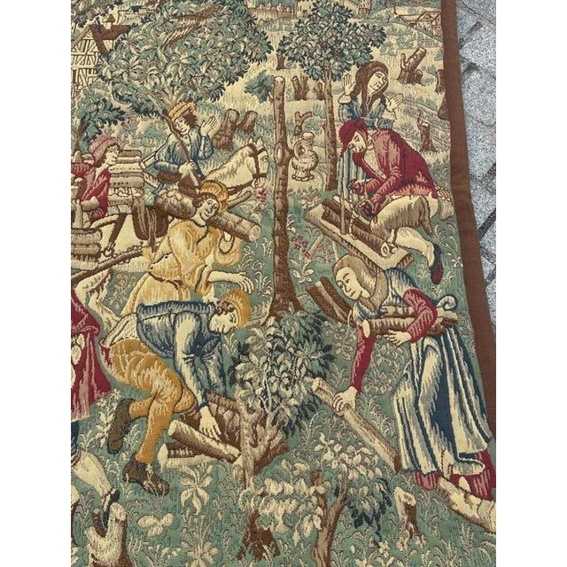 Vintage French Jacquard Tapestry “Les Bûcherons” – La Filandière Beautiful mid-20th-century French Jacquard tapestry...
