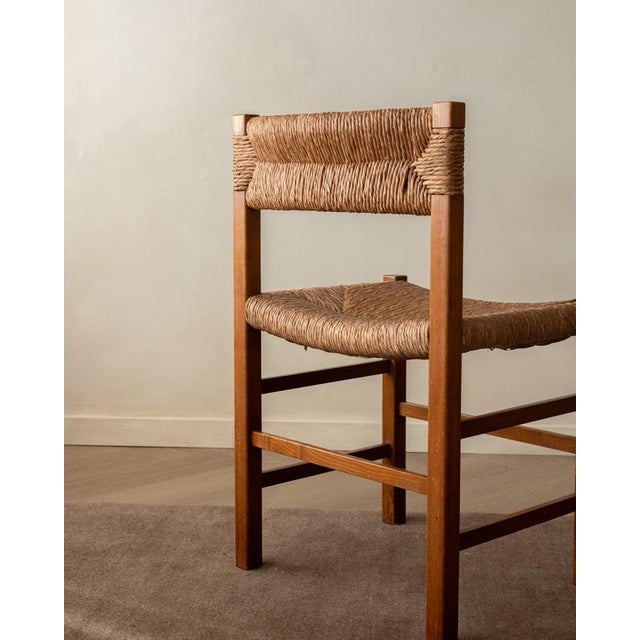 French Mid-Century Wood and Rush Dining Chairs, 1960s, Set of 6 For Sale - Image 12 of 18