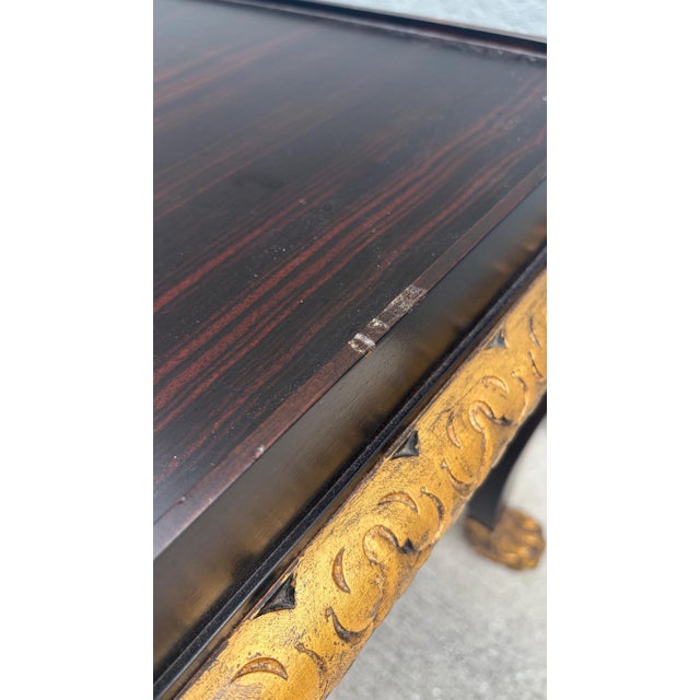 Baker Furniture Company Baker Rectangular Gilt Coffee Table With Paw Feet For Sale - Image 4 of 4