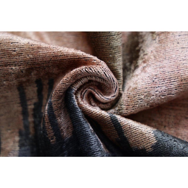 2020s The Abstract Landscape Painterly Silk Velvet Pillow - Dusty Rose & Charcoal 20x20 For Sale - Image 5 of 8