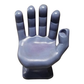 Mid Century Rmic Purple Plastic Hand Chair For Sale