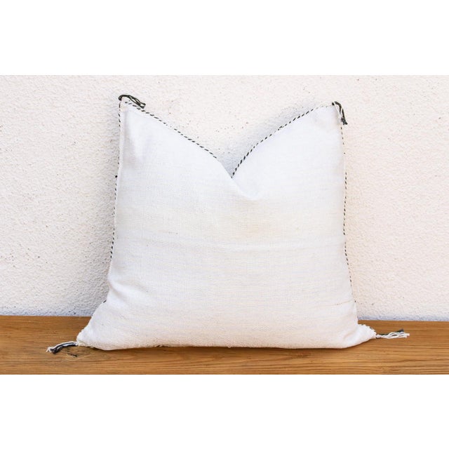 Textile Frost White Cactus Silk Moroccan Pillow For Sale - Image 7 of 8