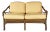 Mid-Century Modern American Rattan and Beige Floreal Fabric Sofa attributed to McGuire, 1970s For Sale