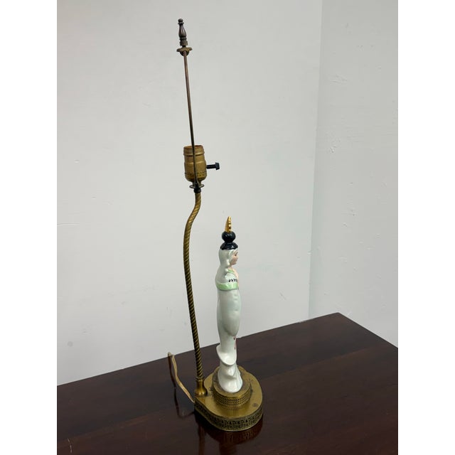 Chinoiserie Porcelain Figural Table Lamp, Vintage For Sale - Image 4 of 12