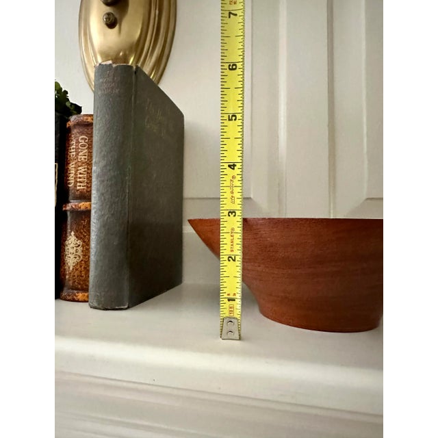 Danish Modern Style Hand-Crafted Wood Turned Walnut Bowl For Sale - Image 10 of 13