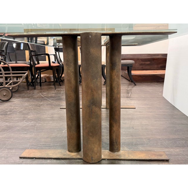 Bespoke Glass + Sculptural Base Dining Table For Sale - Image 9 of 12
