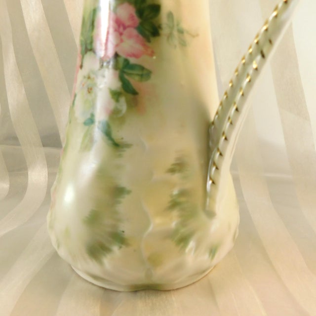 1900s Reinhold Schlegemilch Pink Floral Chocolate Pot For Sale - Image 4 of 9