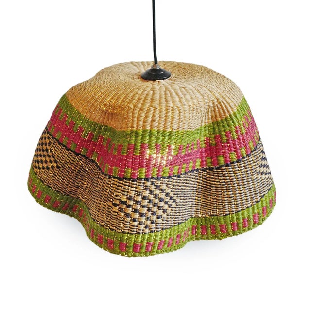 Bolga Wave Basket Light Pendant For Sale - Image 4 of 7