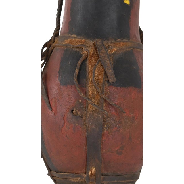 Early 20th Century Early 20th Century Samburu Beaded Gourd Container with Leather Straps Kenya For Sale - Image 5 of 5