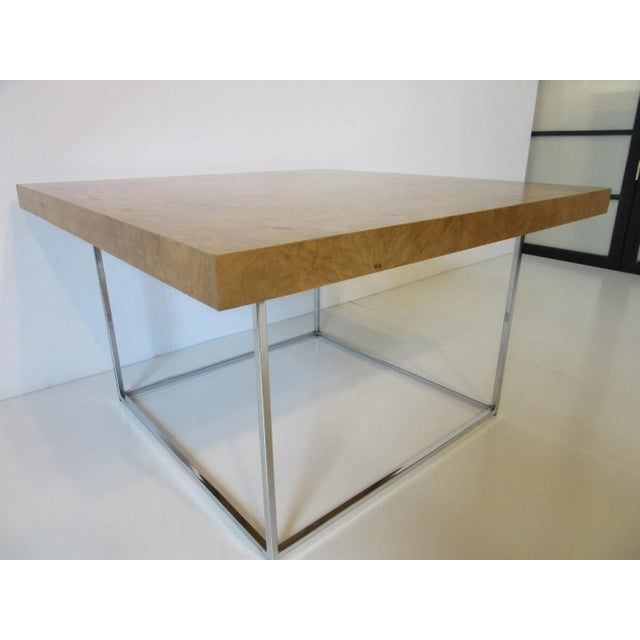 Late 20th Century Milo Baughman Style Burlwood Coffee Table For Sale - Image 5 of 8