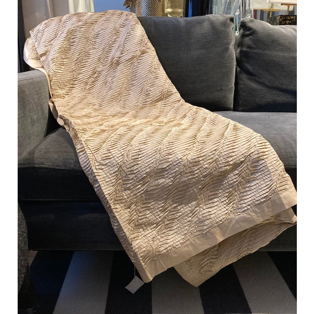 Modern Hand Pleated Tuck Silk Decorative Throw For Sale In New York - Image 6 of 7