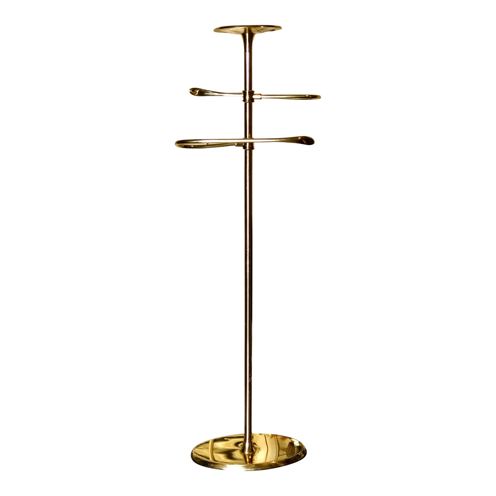 Late 20th Century Vintage Brass Free Standing 2 Adjustable Arm Towel Holder Clothing Hanger Chairish