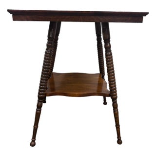 Antique Victorian Solid Mahogany Plank Top Side Table Lamp Table For Sale