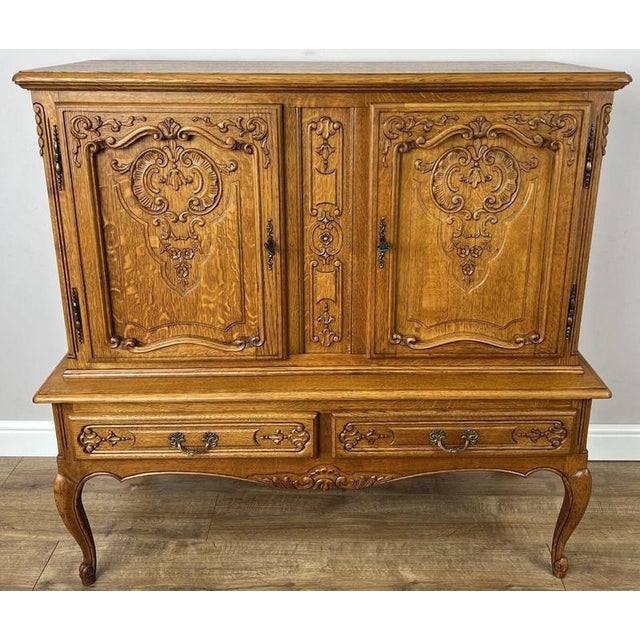 Vintage French Louis XVI Style Oak Buffet For Sale - Image 14 of 14
