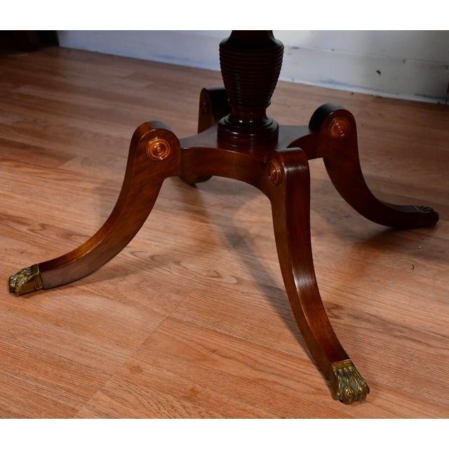 Wood 1930 Regency Neoclassical Style Mahogany TwoTier EndTables Schmieg & Kotzian For Sale - Image 7 of 18