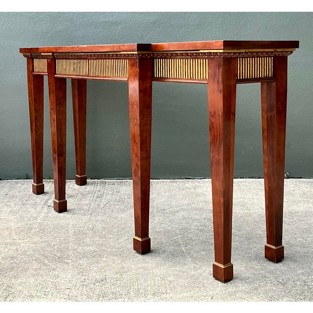Wood Vintage Gilt Tipped Console Table For Sale - Image 7 of 12