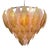 Italian Art Deco Gold and Pink Murano Glass Chandelier, 2000s For Sale