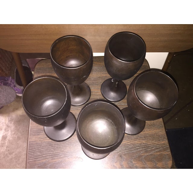 1970s MidCentury Modern Haitian David Auld Handmade Wooden Goblets