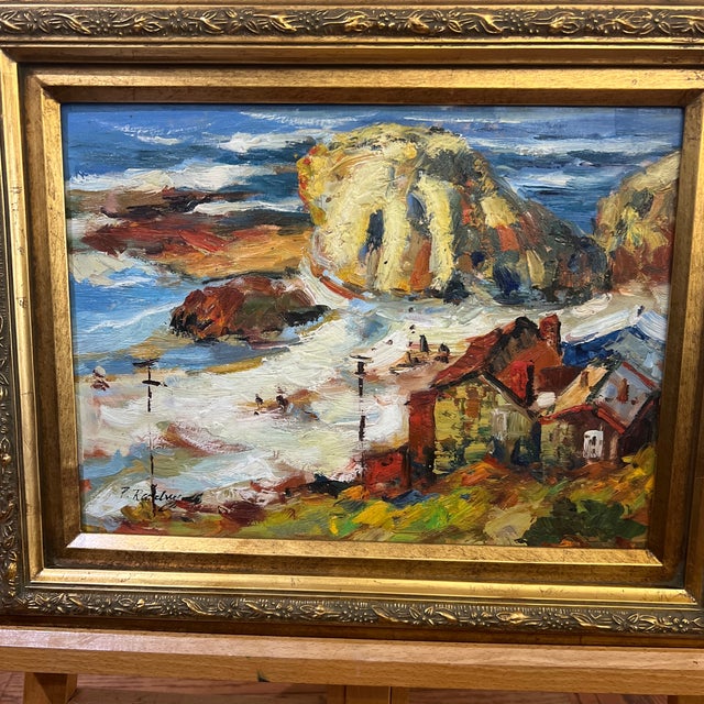 Impressionist 20 Th Century Italian School Impressionist Style Oil on Canvas Seascape View Signed Framed For Sale - Image 3 of 11