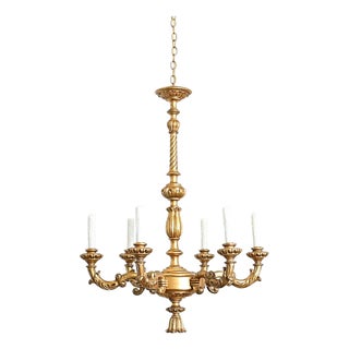 French 19th Century Carved Giltwood Neoclassical Chandelier For Sale