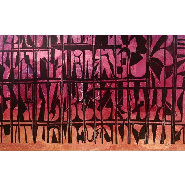 This artwork titled "Secrets Series" c.1980, is an original woodcut monoprint with embossing on thick Wove paper by noted...