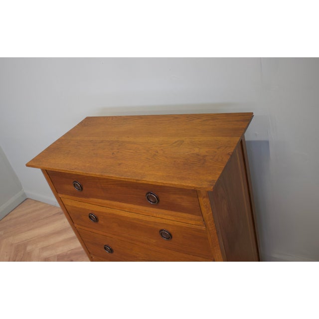 Antique Edwardian Oak Tallboy Chest of Drawers, 1910s For Sale - Image 6 of 9