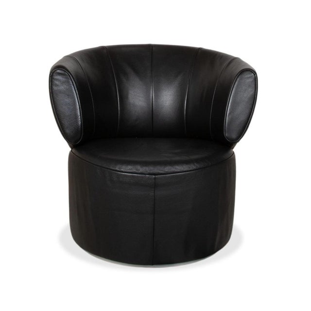 Set of Model 684 Lounge Chair and Ottoman in Black Leather from Rolf Benz For Sale - Image 16 of 17