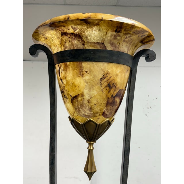2010s Maitland-Smith Pen Shell Torchere Floor Lamp For Sale - Image 5 of 12