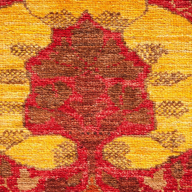 Contemporary Arts & Crafts Collection Hand-Knotted Area Rug - Red 8' 0" x 9' 8" For Sale - Image 3 of 4