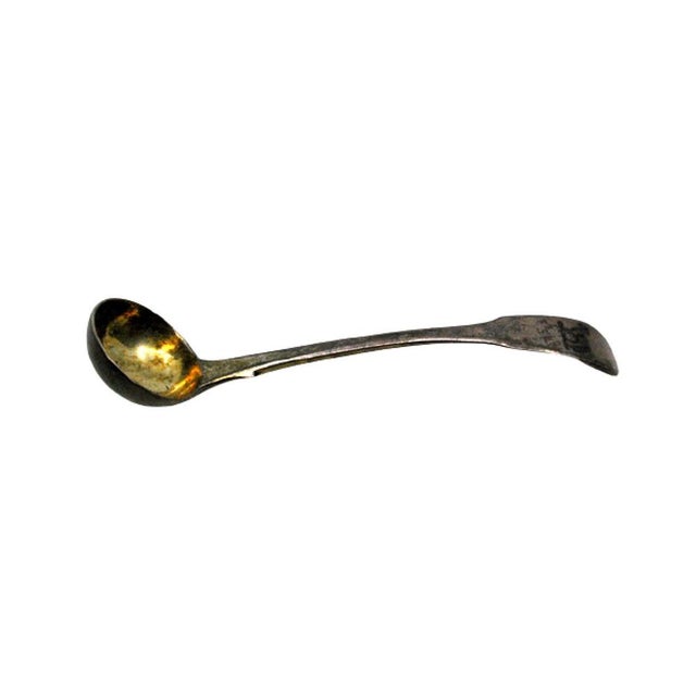 Metal Silver Sugar Spoon with Animal Figure Engraved For Sale - Image 7 of 7