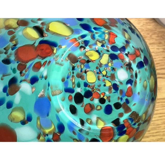 Vetri Vintage Maestri Vetrai Green Spot Art Glass Vase For Sale - Image 4 of 4