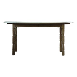 Vintage Scandinavian Oak Extendable Dining Table with Two Leaves in the style of Henning Kjærnulf, 1960s For Sale