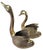 Hollywood Regency Large Vintage Brass Swan Planters - A Pair For Sale - Image 3 of 8