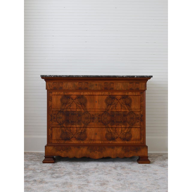 19th C Louis Philippe Burlwood Commode For Sale - Image 13 of 14