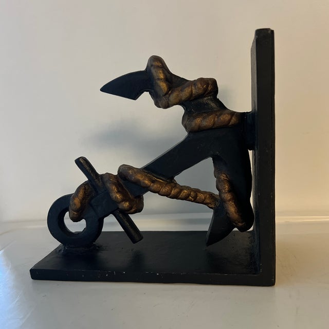 Vintage Black Ship Anchor Bookends For Sale - Image 9 of 11
