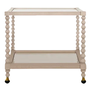 Matthew Izzo Home Isadore Cerused Oak Spindle Leg Bar Cart