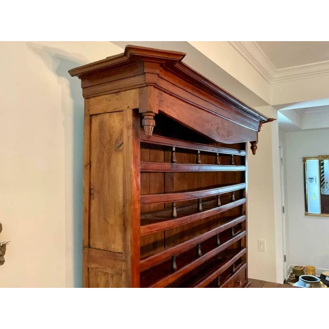 French 19th Century Antique Burl Walnut French Vaisselier Cupboard For Sale - Image 3 of 13