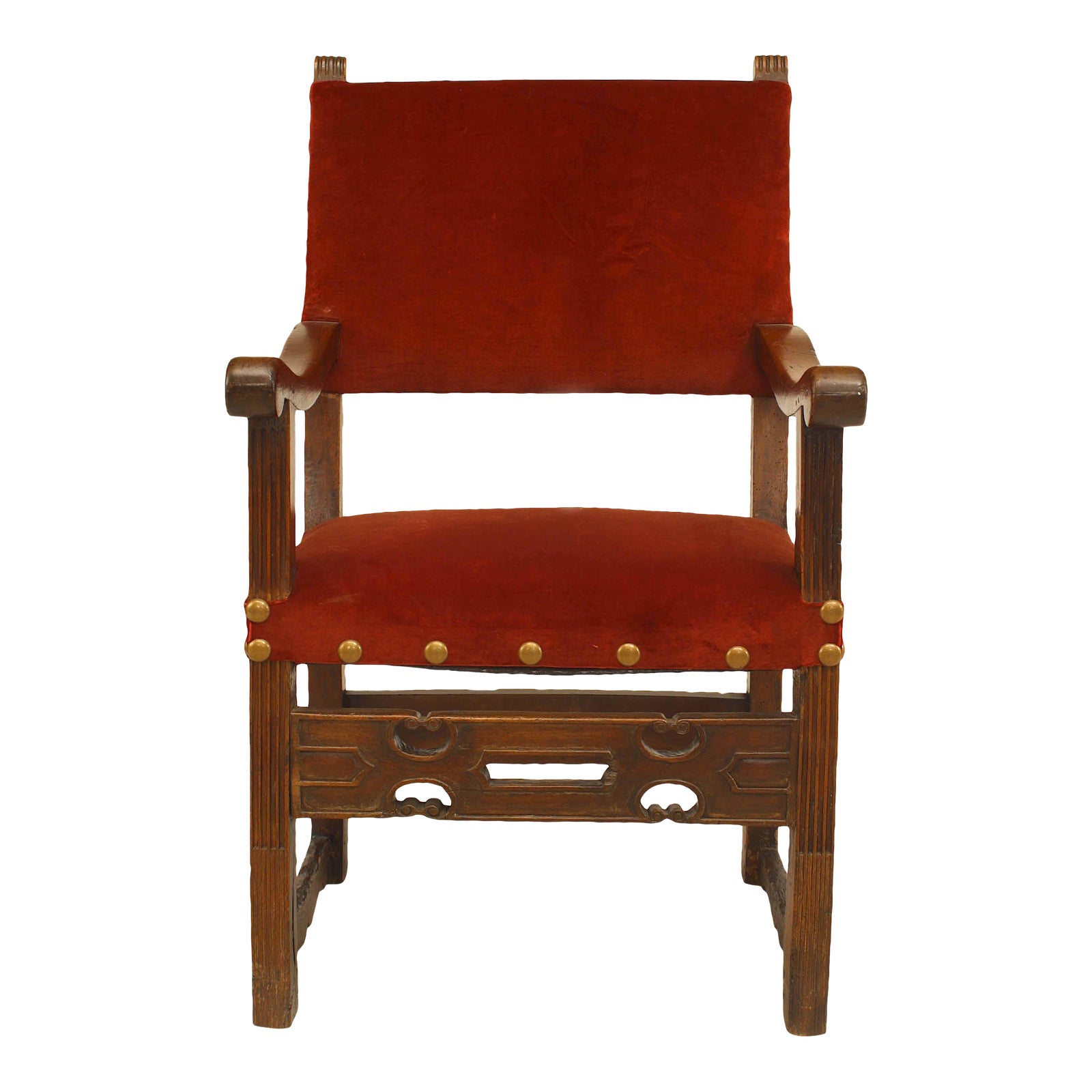 Spanish Renaissance Walnut Arm Chair | Chairish