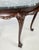 Chippendale Vintage Chippendale Style Carved Mahogany Green Marble Top Demilune Console Table For Sale - Image 3 of 13