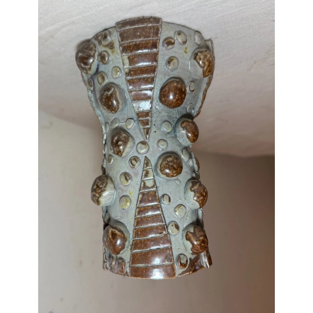 Brutalist Vintage 25 Handmade Hobnail Pottery Chalice Goblet Brutalist Sculpture Vase For Sale - Image 3 of 14