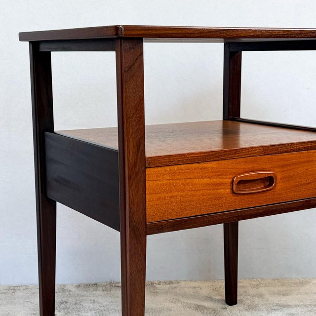 Mid-Century Modern Teak Bedside Cabinet, 1960s For Sale - Image 3 of 9