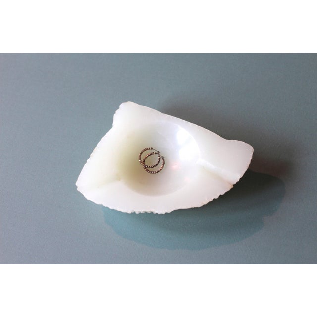 Asymmetrical ashtray - white ashtray - faux stone - incense burner - palo santo - heavy ashtray - stone dish - white dish - organic For Sale - Image 6 of 10