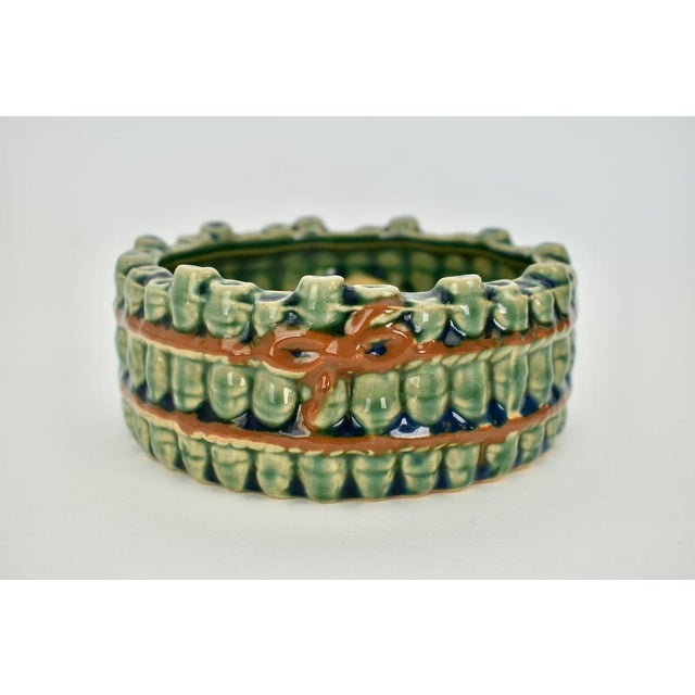 Vintage Ceramic Faux Bamboo Italian Trinket Dish Ashtray For Sale - Image 4 of 10