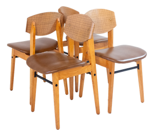 Mid-Century Modern Scandinavian Dining Chairs, 1960s, Set of 4
