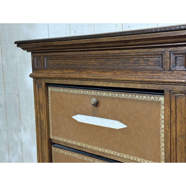 20th Century Oak Filing Cabinet by Chalmette Paris-Brussels For Sale - Image 9 of 18