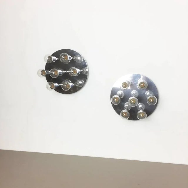 Modernist Chrome Wall & Ceiling Lights from Cosack, Germany, 1970s, Set of 2 For Sale - Image 4 of 11