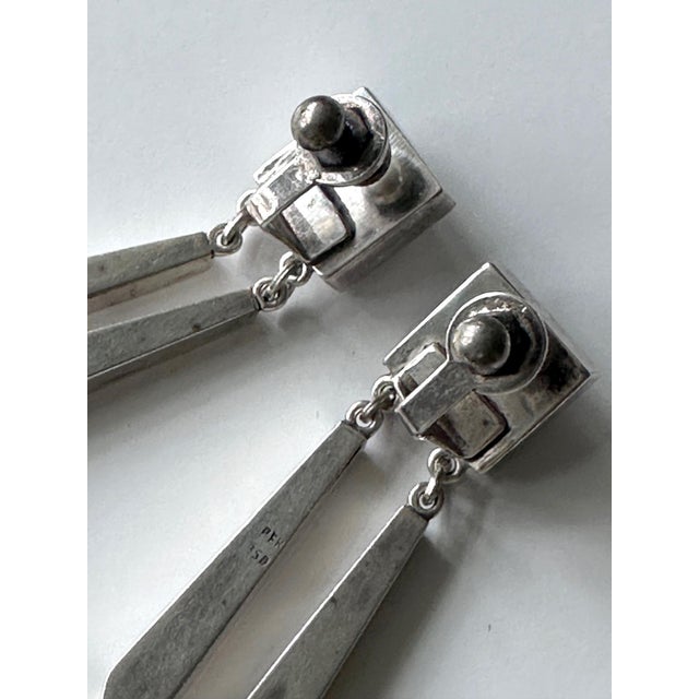 Sculptural Sterling Silver Necklace and Earrings Suite by Graziella Laffi For Sale - Image 9 of 10