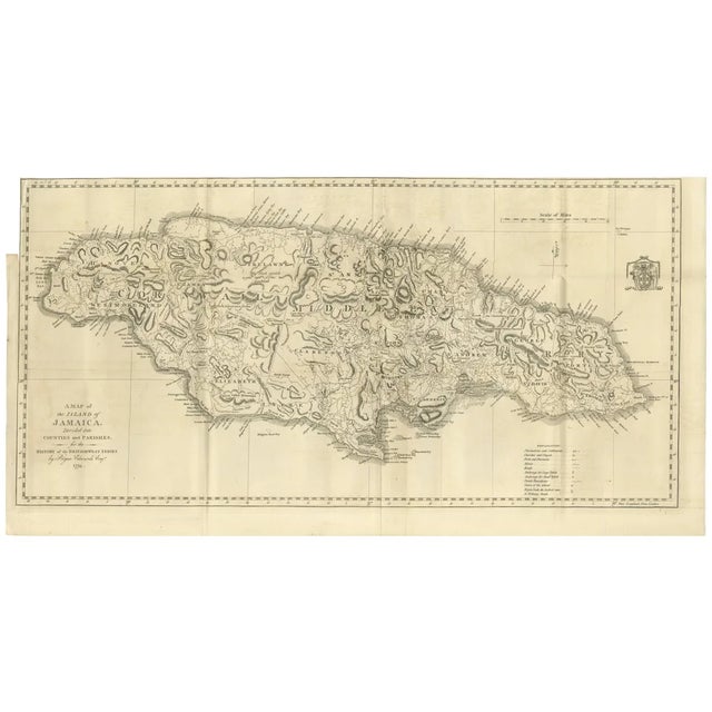 Map of Jamaica by Bryan Edwards Parishes, 1794 For Sale
