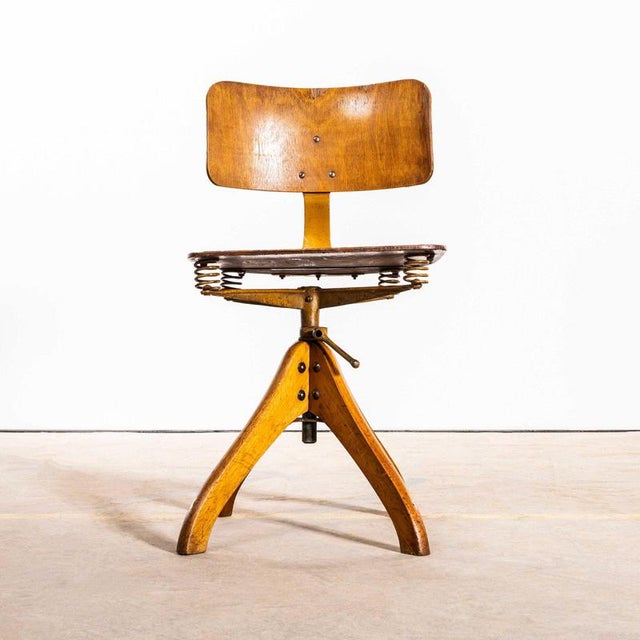 Swivel Desk Chair Sprung Seat by Giroflex, 1950s For Sale - Image 3 of 11