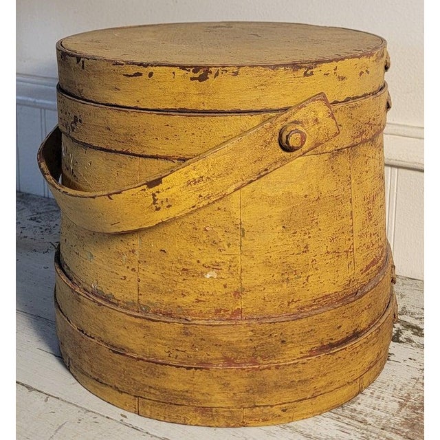 Late 19th Century 19thc Mustard Painted Firkin For Sale - Image 5 of 8